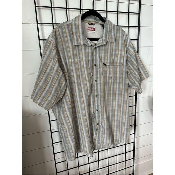VTG Wrangler Premium Quality Shirt Mens XL Short Sleeves Plaid Button Down - Picture 6 of 11